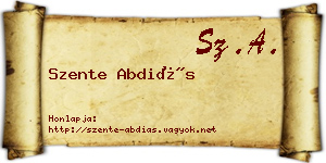 Szente Abdiás névjegykártya